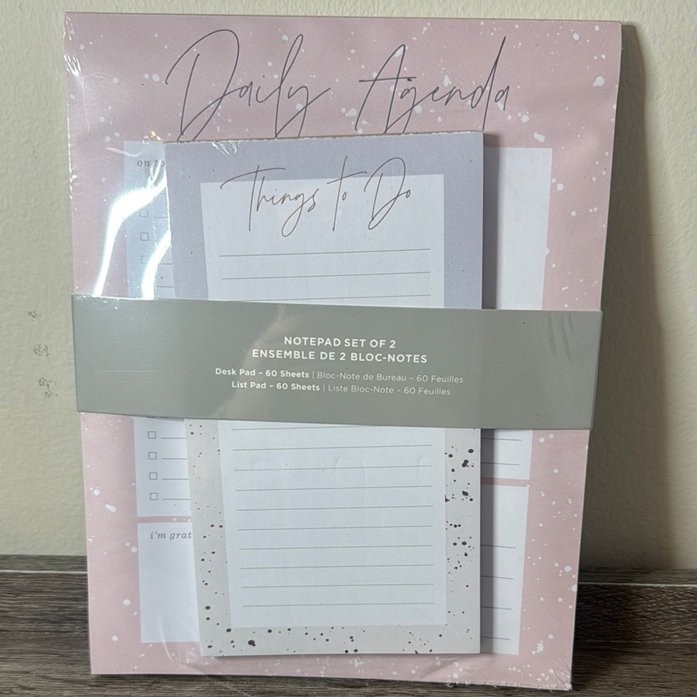 Pink and Gray Notepad Set